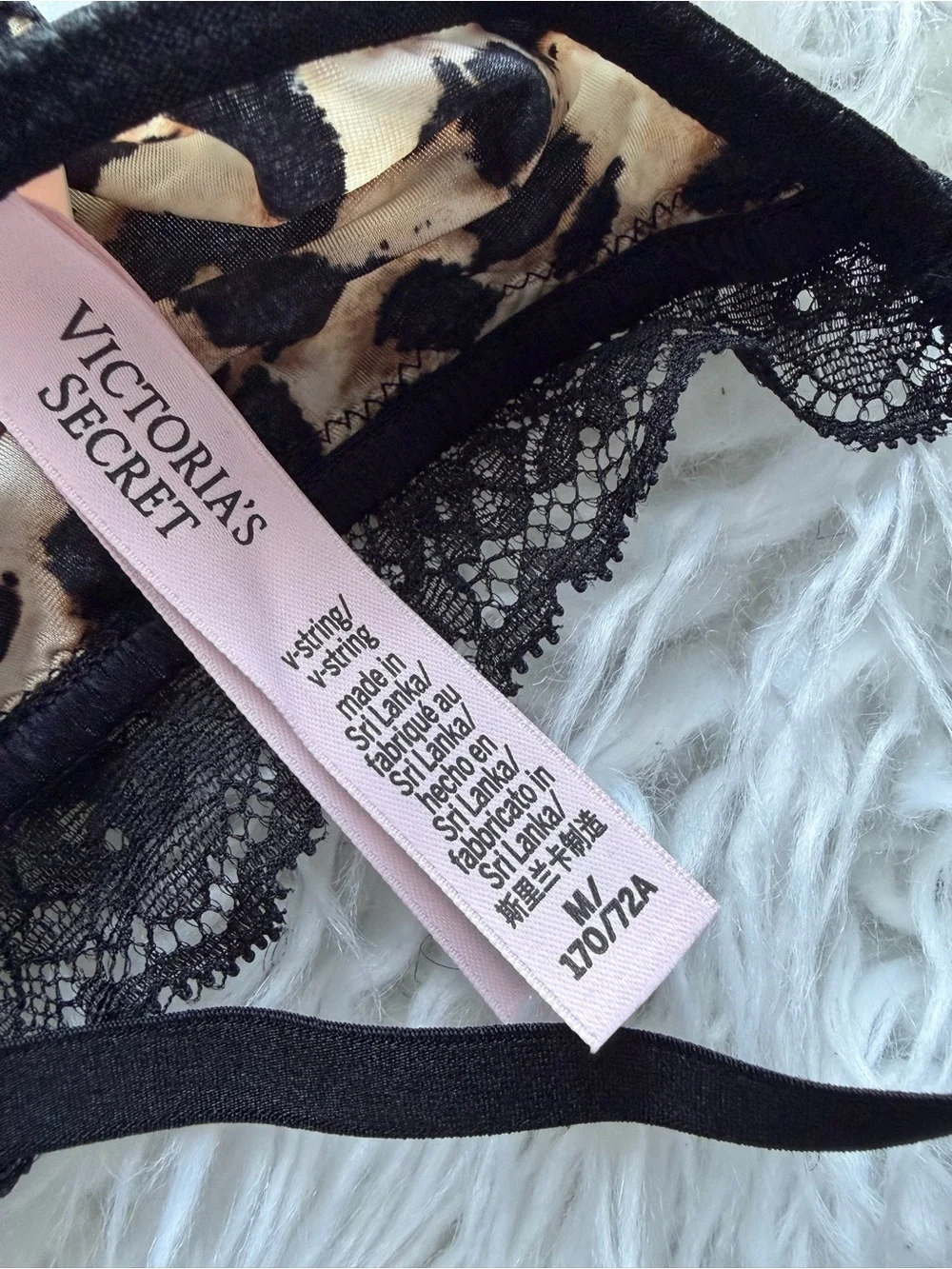 Victoria’s Secret V-String Animal Print Lace Thong